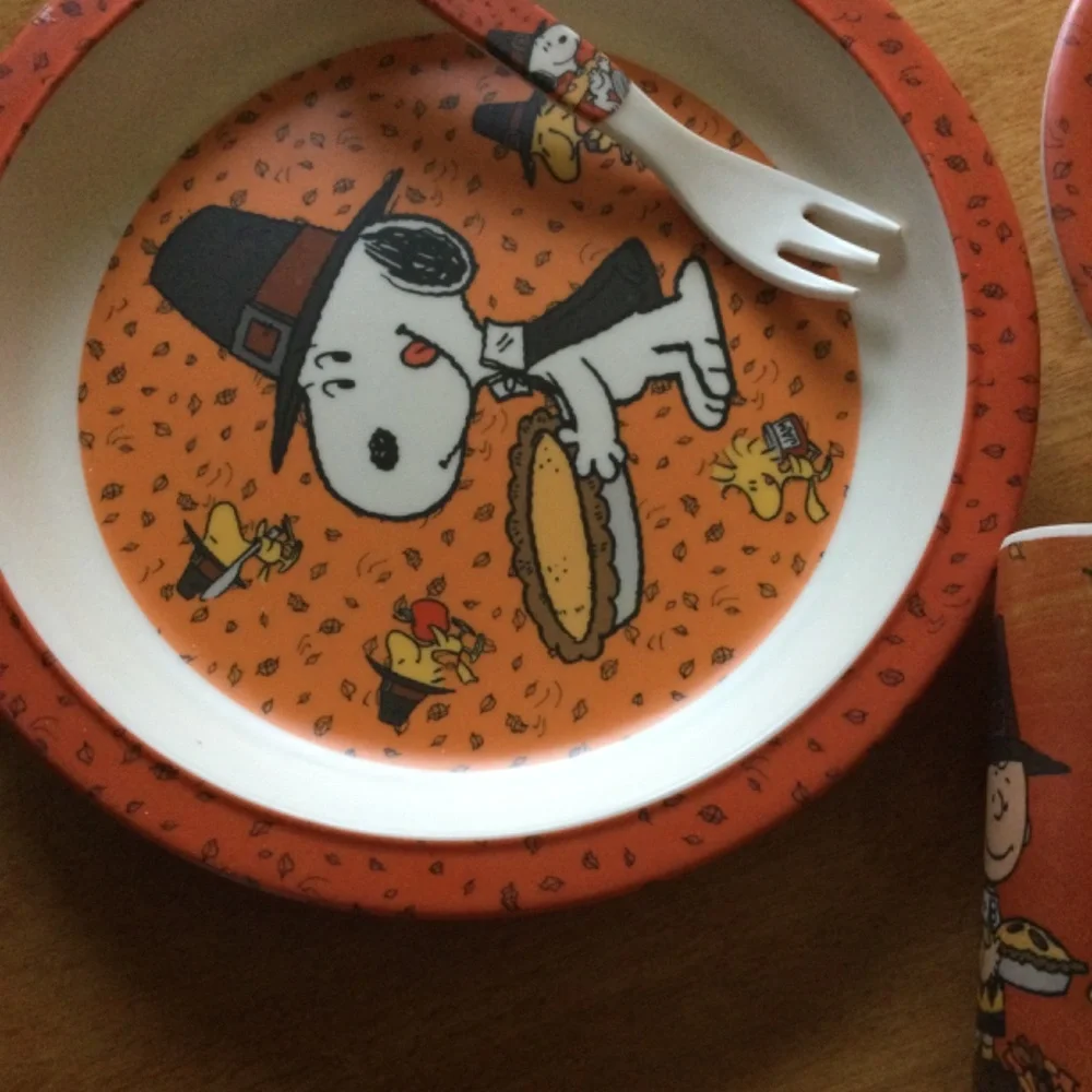 PEANUTS Childs thanksgiving place setting. - Picture 2 of 3